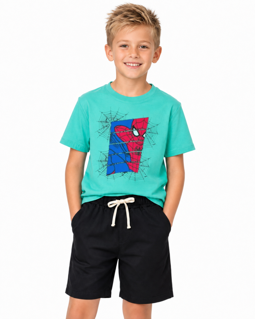 Kit 2 Conjuntos Infantis Masculinos Mauro – Camiseta e Bermuda Tactel
