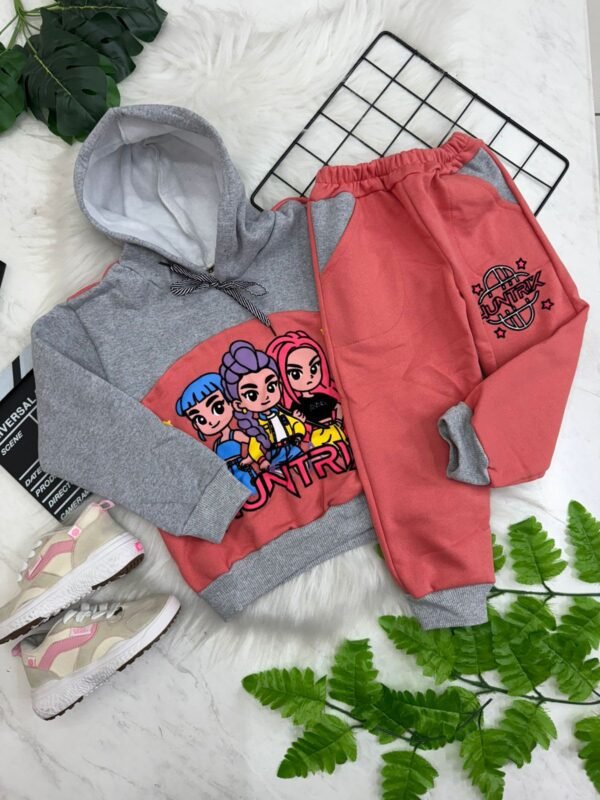Conjunto Moletom Infantil Feminino – Blusa com Capuz e Calça