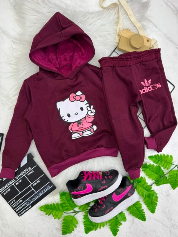 Conjunto Moletom Infantil Feminino – Blusa com Capuz e Calça