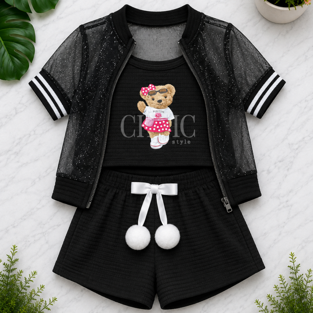 Conjunto Infantil Feminino 3 Peças
